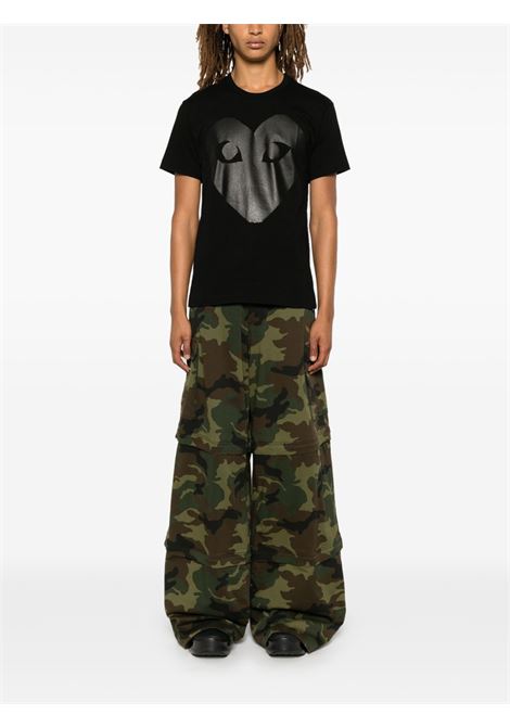 printed t-shirt unisex black COMME DES GARÇONS PLAY | AX-T190-0511
